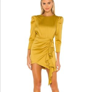 NBD Pandora dress in mustard yellow